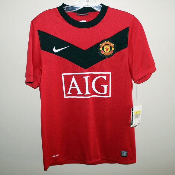 Nike Manchester United 2009-10 home shirt football soccer jersey AIG - Picture 2 of 9